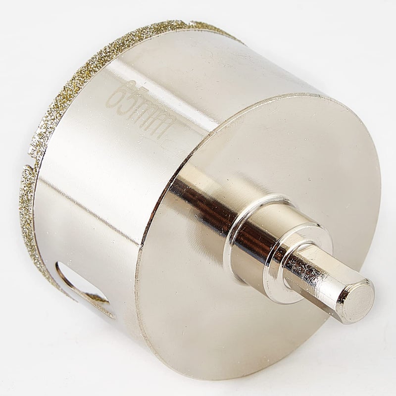 DaduoRi 2 1/2 Inch (65mm) Diamond Hole Saw with Pilot Bit  DaduoRi 2.5"" Tile Hole Saw with Center Drill Bit for Granite  Marble  Porcelain Tiles  1-1/2"" Depth of Cut for Thick Countertops - Image 2
